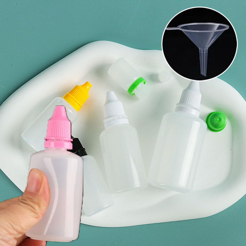 100 Stück 5-100ml LDPE Leere Nachfüllbare Kunststoff-Squeeze-Tropfflasche Squeezable Dropper Mit Abnehmbarer Kappe Flüssigkeit Behälter Wasser Farbe Tinte (Weißes Deckel,100ml)