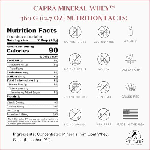 Mt. Capra Mineral Whey | from Goat Milk Whey | 14 Servings - 12.7 oz — 사진 2