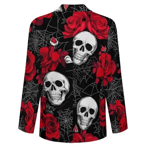 Rose Skulls Printed Men's Blazer Printed Button Suit Jacket Slim Sport Coat Blazers4