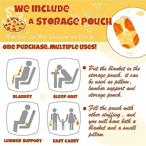 Image of Bnuitland 80 Inch Pizza Funny Blanket, 300 GSM Double Sided Giant Novelty Tortilla Realistic Food Blanket for Your Family, Adults and Kids