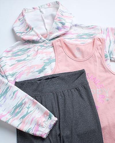 RBX Girls Pants Set - 3 Piece Active Fleece Tank Top Pullover Girls Hoodies and Kids Leggings Athletic Set (4-16)2