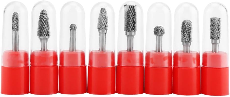 XHTLLO 8ピース タングステンカーバイドサーキュイティバーセット 金属および非金属用のカットダイグラインダービット 球形、円柱