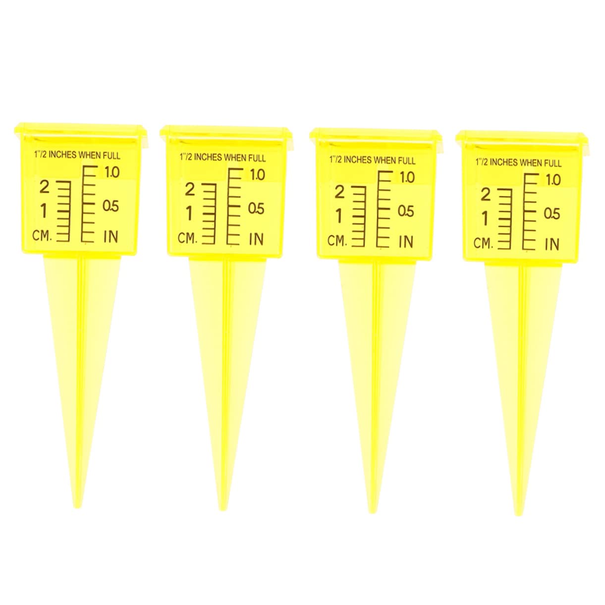 Happyyami 4pcs Outdoor Rain Gauge Large Lawn Water Gauge Plastic Measuring Cup Rainfall Meter Irrigation