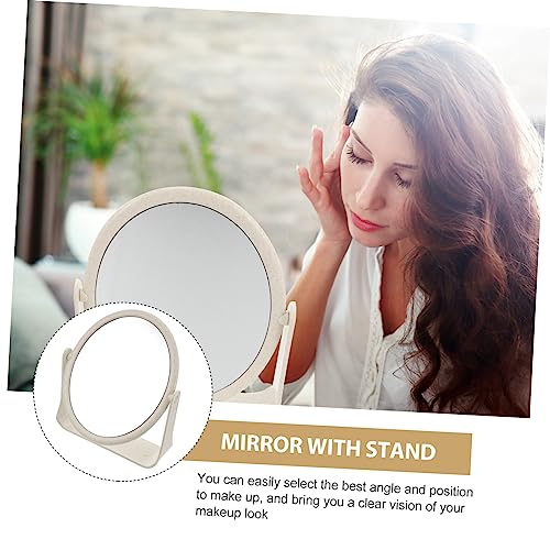 Espejo para maquillaje doble cara con luz LED giratorio miniatura 3