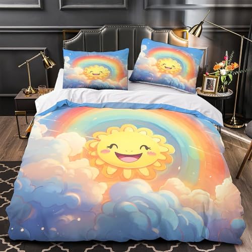 Parure de lit microfibre ultra douce arc-en-ciel 260x220cm