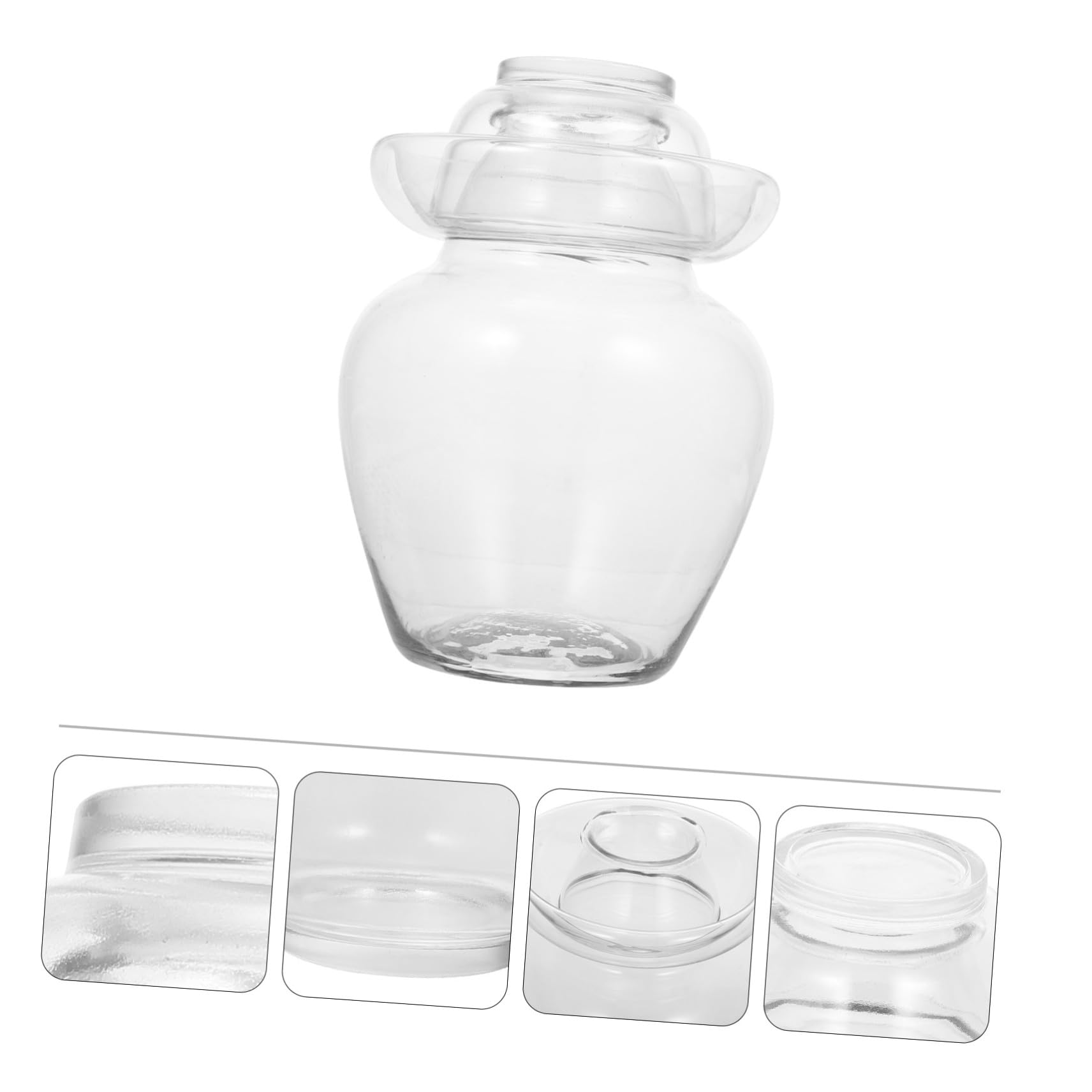 Zerodeko Glas pickledose Groß Sealed Vorratsglas Transparent Küchenaufbewahrung Einmachglas für Gemüse Pickle Can Vorratsdose Bpa frei Frischhaltedose