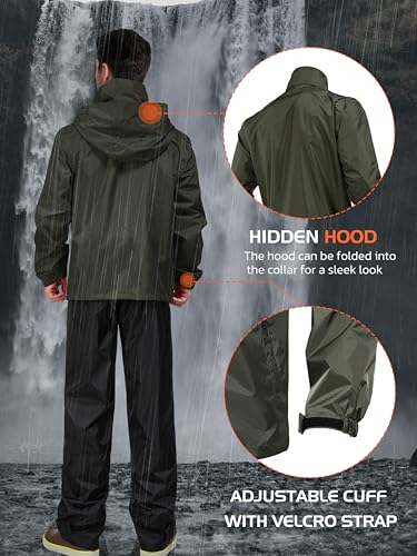 Rodeel Waterproof Fishing Rain Suit for Men (Rain gear Jacket & Trouser Suit)4