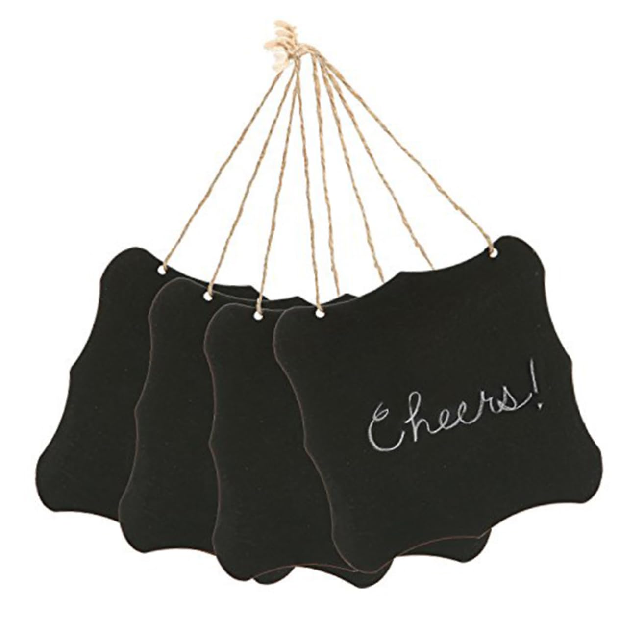 SOLUSTRE Black Wooden Chalkboard Message Boards Erasable Hanging Signs for Weddings Crafts and Restaurants Vintage Style Decor