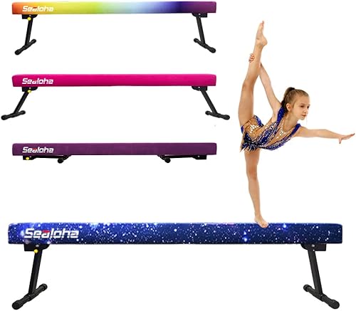 Viga de equilibrio ultra ajustable y plegable de 6 pies, equipo de gimnasia de gamuza alto y bajo, no requiere herramientas, viga de gimnasia para