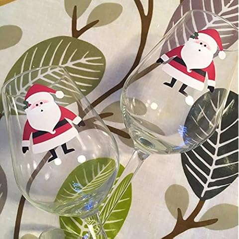 Father Christmas Santa Claus Glass Cup Stickers x 14 Cover