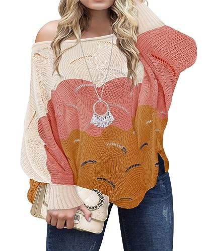 Image of RITERA Women Plus Size Soft-Touch Sweaters Casual Lightweight Crewneck Soft Knit Oversized Pullover Loose Fit Fall Jumper Top