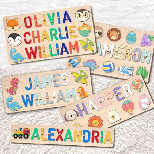 image for Baosity Personalized Name Puzzles for Toddlers 1-3, Custom Name Puzzle