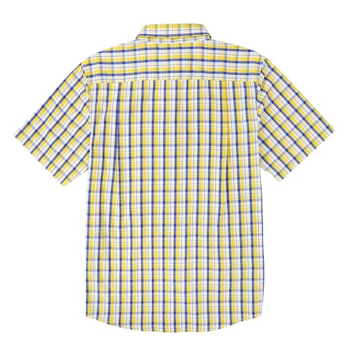Image of Dubinik Mens Short Sleeve Button Down Shirts Soft Breathable Summer Vintage Regular Fit Lightweight Men's Casual Shirt