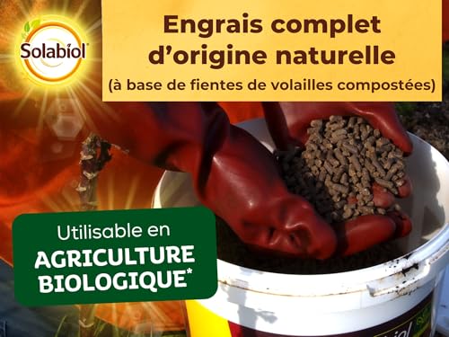 Solabiol SOCOMP5 Volldünger - Obst, Gemüse, Blumen | Eimer 5 Kg Verwendbar in der ökologischen Landwirtschaft