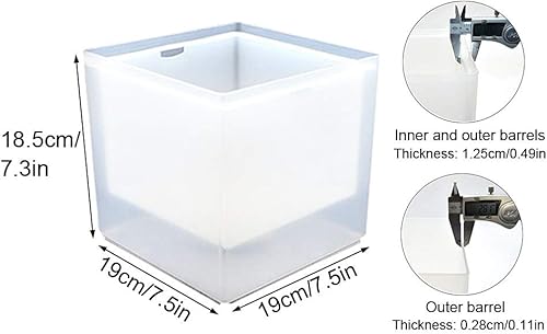 Miniatura 5 de Cubo de hielo LED, 3.5L de gran capacidad, impermeable, con cambio de color, doble capa, cuadrado, champán, vino, bebidas, cerveza, cubo para KTV,