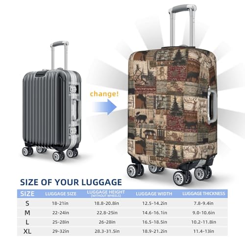 Luggage Cover Washable Elastic Suitcase Covers Rustic Lodge Bear Moose Travel Baggage Cover Fashion Anti-scratch Suitcase Protector Decoraitve Covers Fits 18-32 Inch Luggages Large2