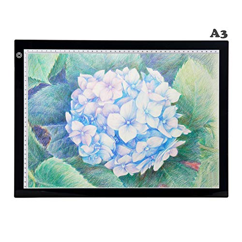 CO-Z A3 LED Drawing Light Box Board, Ultra-Thin Stepless Dimmable Brightness Tracing Tracer Artist Light Pad (A3)