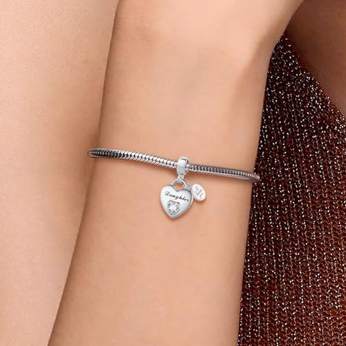 TCHYUN Family Series Dangle Charm Heart Birthstone Bead for Pandora Bracelet Women Gift3