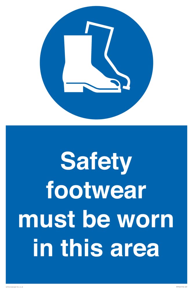 Safety footwear must be worn in this area Sign - 400x600mm - A2P