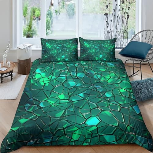 Housse de couette vert émeraude 3D King pour sublimer votre chambre