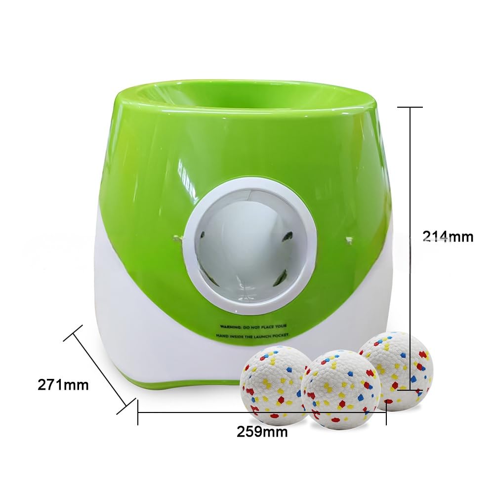 Générique Lanceur de balles Automatique,adapté aux Chiens,Rechargeable par USB,portée de 6 à 14 mètres,livré avec 3 balles pour Chiens,Convient pour Une Utilisation à en intérieur/extérieur (Gris)