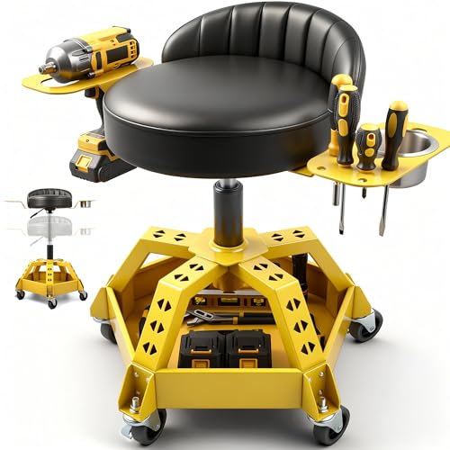 Rolling Stool with Anti-Tip Wheels