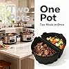 Silicone Slow Cooker Divider Insert for 6-8 Quart Oval Crock Pot, Reusable Heat Resistant Liners, Cook Two Meals at Once without Mixing Flavors, BPA-Free, Dishwasher Safe (Grey, 2-Pack) #1