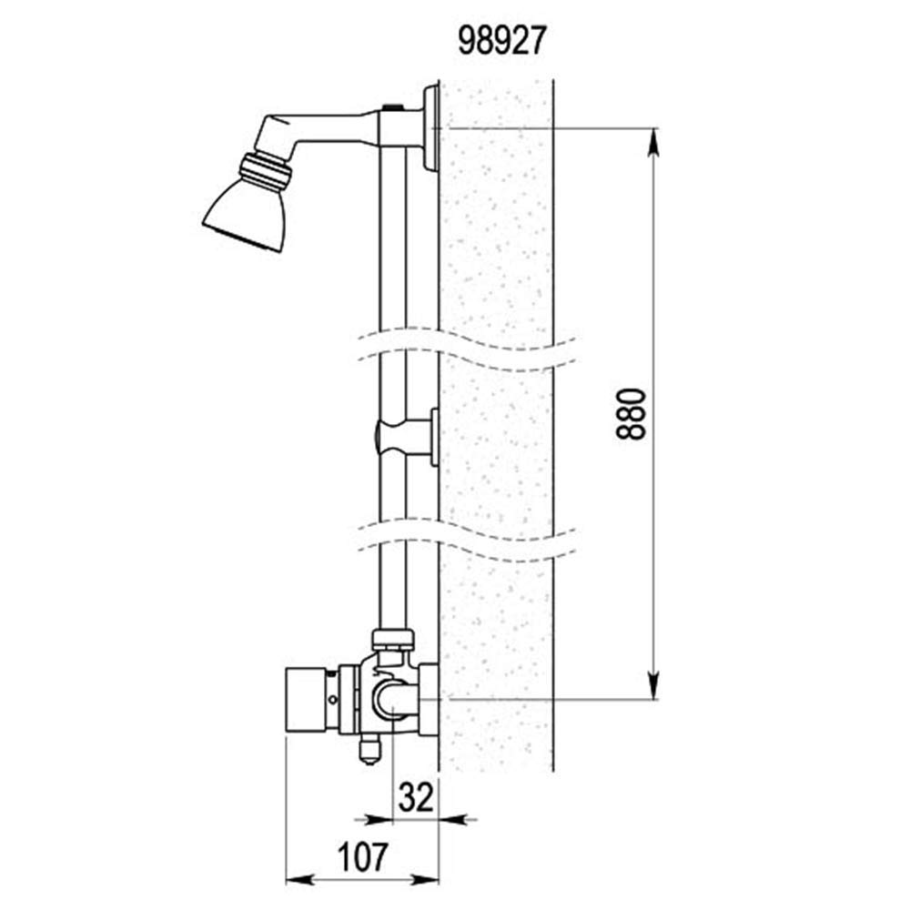 Presto Conjunto Alpa 90 Arte con Rociador Orientable 35927 Tubo brida con racor y rociador orientable latón cromado