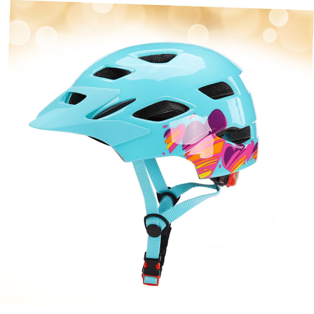 TOYANDONA Casco para Niños Bicicleta y Patinaje, Casco Deportivo Azul Transpirable y Ligero, Luces Led Traseras, Tamaño Ajustado para Seguridad Infantil Scooter y Skate Al Aire Libre