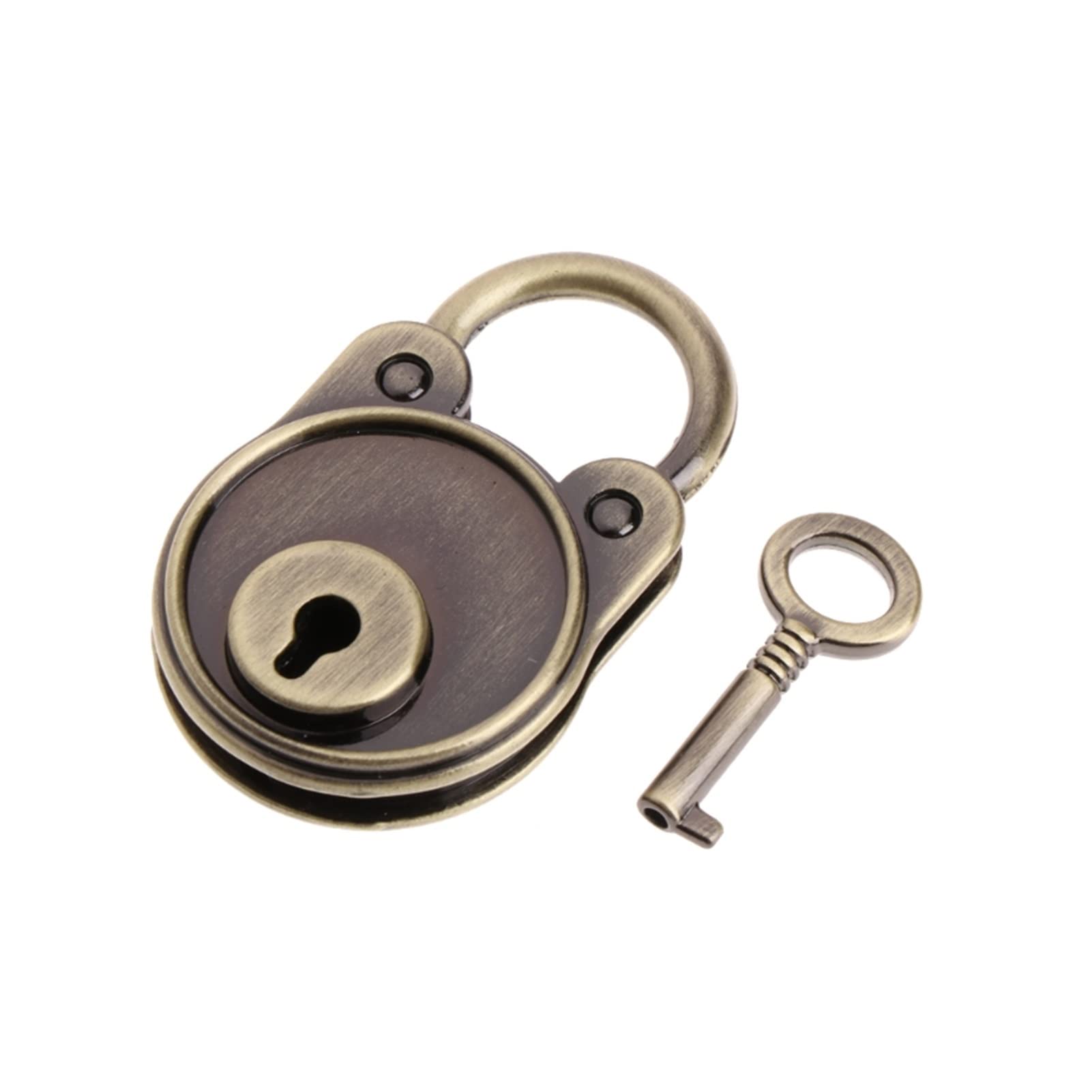 Mini serrure ancienne avec clé arche pour boîte à bijoux