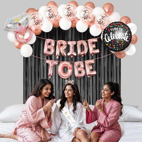 Image of Party Propz Bride To Be Decoration Set - 42 Pcs Bachelorette Party Decorations | Bride To Be Sash and Crown | Bridal Shower Decorations Kit | Bachelorette Party Decorations | Bachelor Party Decoration