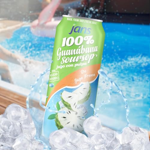Image of Soursop Juice with Pulp 16.9 oz (Pack of 6) Jans | 100% Pure Soursop Graviola Guanabana Juice | NO Sugar Added, NOT From Concentrate, Fat-Free, Cholesterol-Free, Refreshing Taste of the Tropics