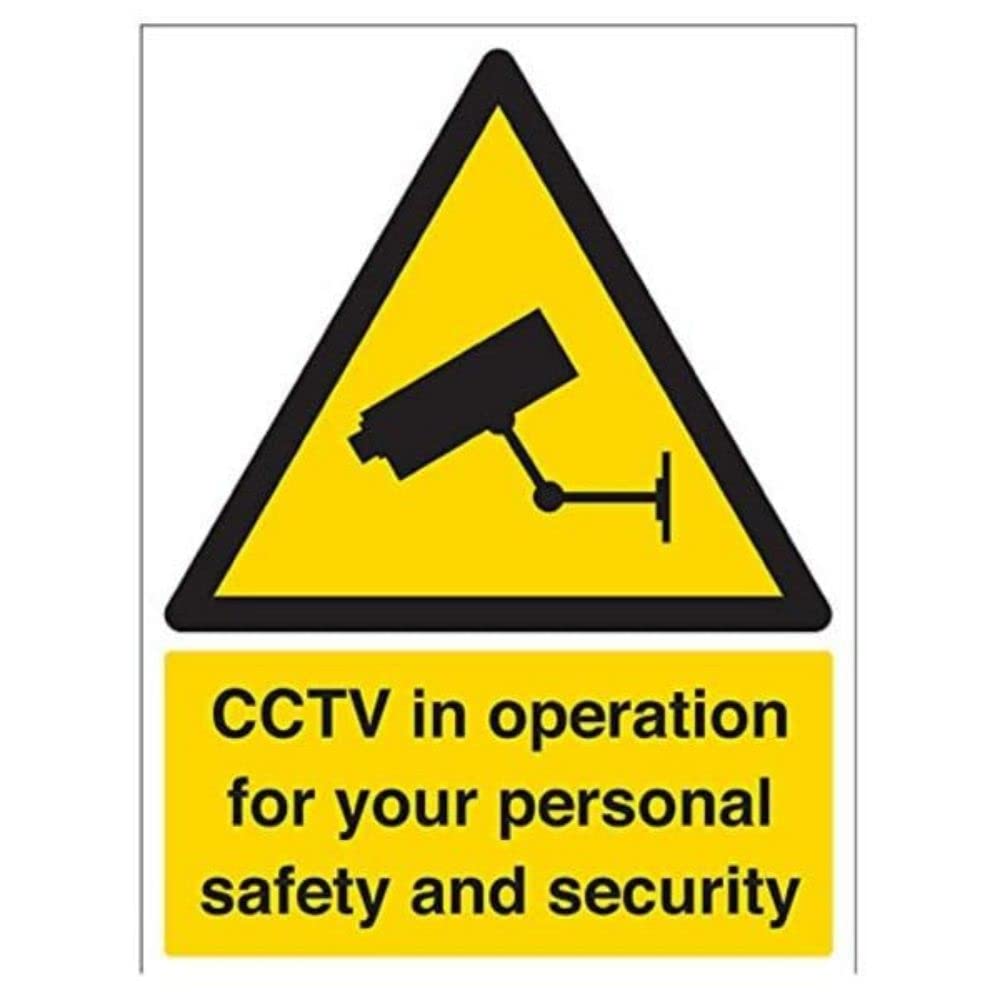 V Safety Security Notice, CCTV In Operation For Your Own Personal Safety And Security Sign - 300mm x 400mm - 1mm Rigid Plastic