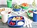 RE-PLAY Made in USA Toddler Feeding Divided Plates with Deep Sides and Three Compartments for Easy Self Feeding | BPA Free | Dishwasher Safe | Navy, White & Kelly Green | Nautical (3pk)