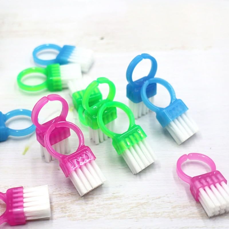 6 mini anillos de limpieza de uñas, cepillo suave para bricolaje, limpieza especial, cepillo de maquillaje, herramienta de cuidado de manicura, al azar (4 x 2 cm) — view 2