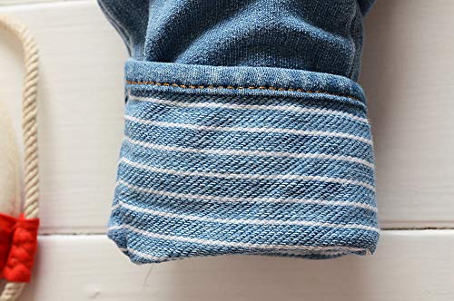 Image of Kidscool Space Baby Toddler Girls Soft Knitted Cotton Denim Cute Cartoon Overalls