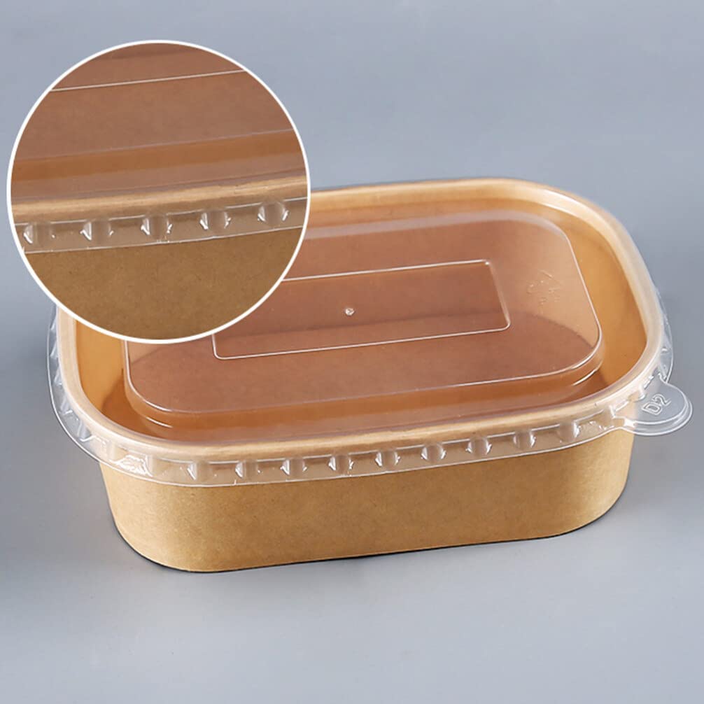 Hemoton Reusable Disposable Lidded Boxes for Takeout Food Containers 500ml Capacity for Home Restaurant