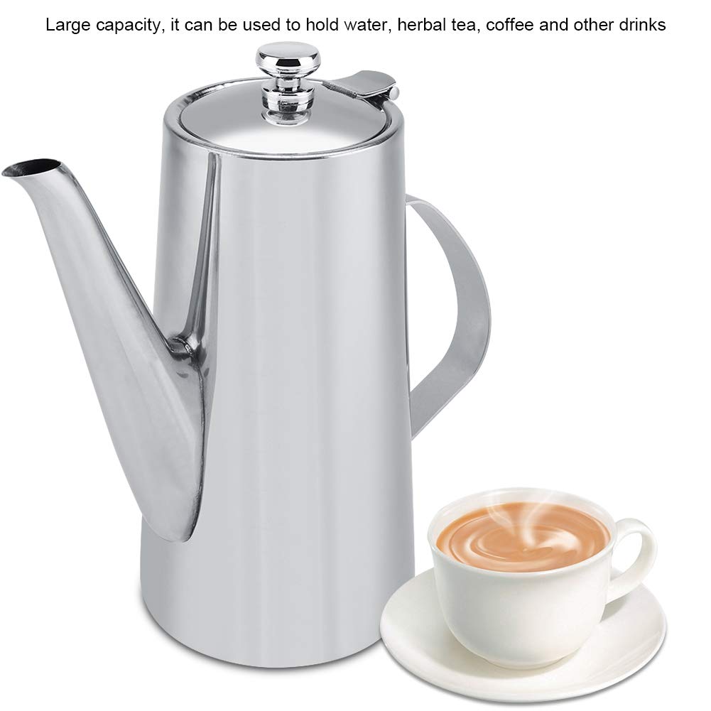 Theiere Marocaine Style moderne, Théière En Acier Inoxydable 2L, Elégante Cafetière Théière Bouilloire En Acier Inoxydable Pour Restaurants, Salles De Conférence, Salon(2L)