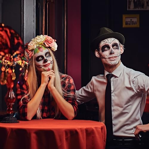 Spooktacular Creations 8 PCS Halloween Makeup Kit SFX Face Body Paint Set with Wound Scar Wax,12 Colors Face Paint Palette,Fake Blood,Spatula,Brushes for Halloween Costume,Zombie Makeup Dress Up - Image 5