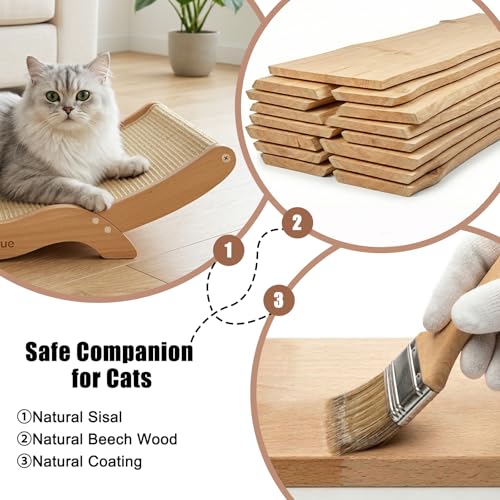 Extra-Large Cat Scratcher Bed with Natural Sisal Scratching Pad - Image 3