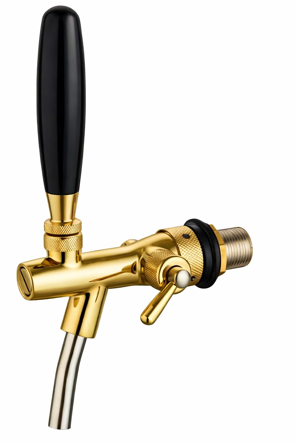 Kompensator Schankhahn mit Schaumtaste 35mm Gewinde Gold