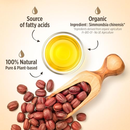 Jojobaöl Bio 150 ml - 100% Bio, Rein, Natürlich & Kaltgepresst, Haare und Nägel, Gesichtsöl und Körperöl, Vegan & Hexanfrei