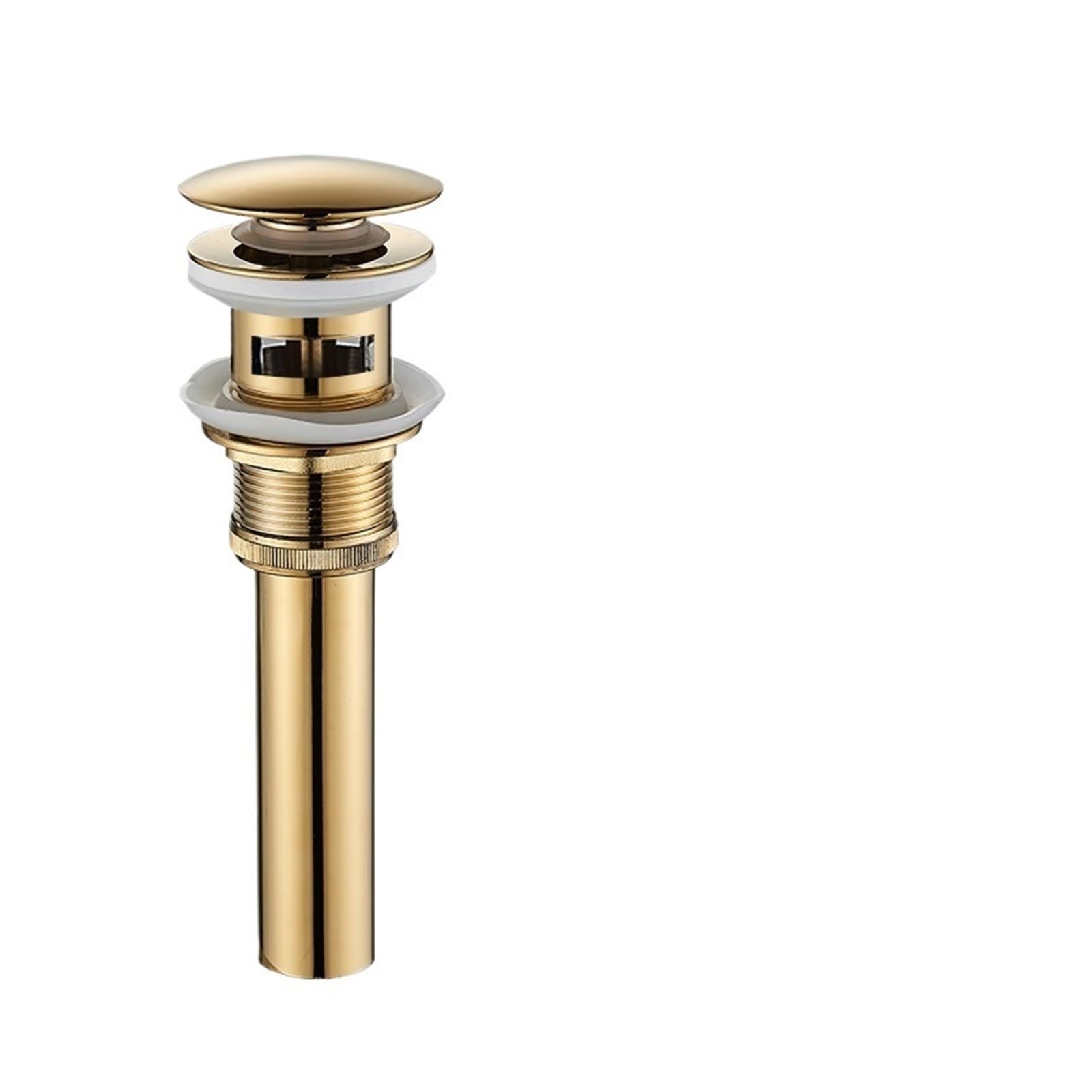 Rtbvghjik Golden A2 Black Bounce Sink Copper Washbasin Glass Basin Push-On Drain Accessories Bathroom Pop Up For Bathroom Sinks(Golden A2)