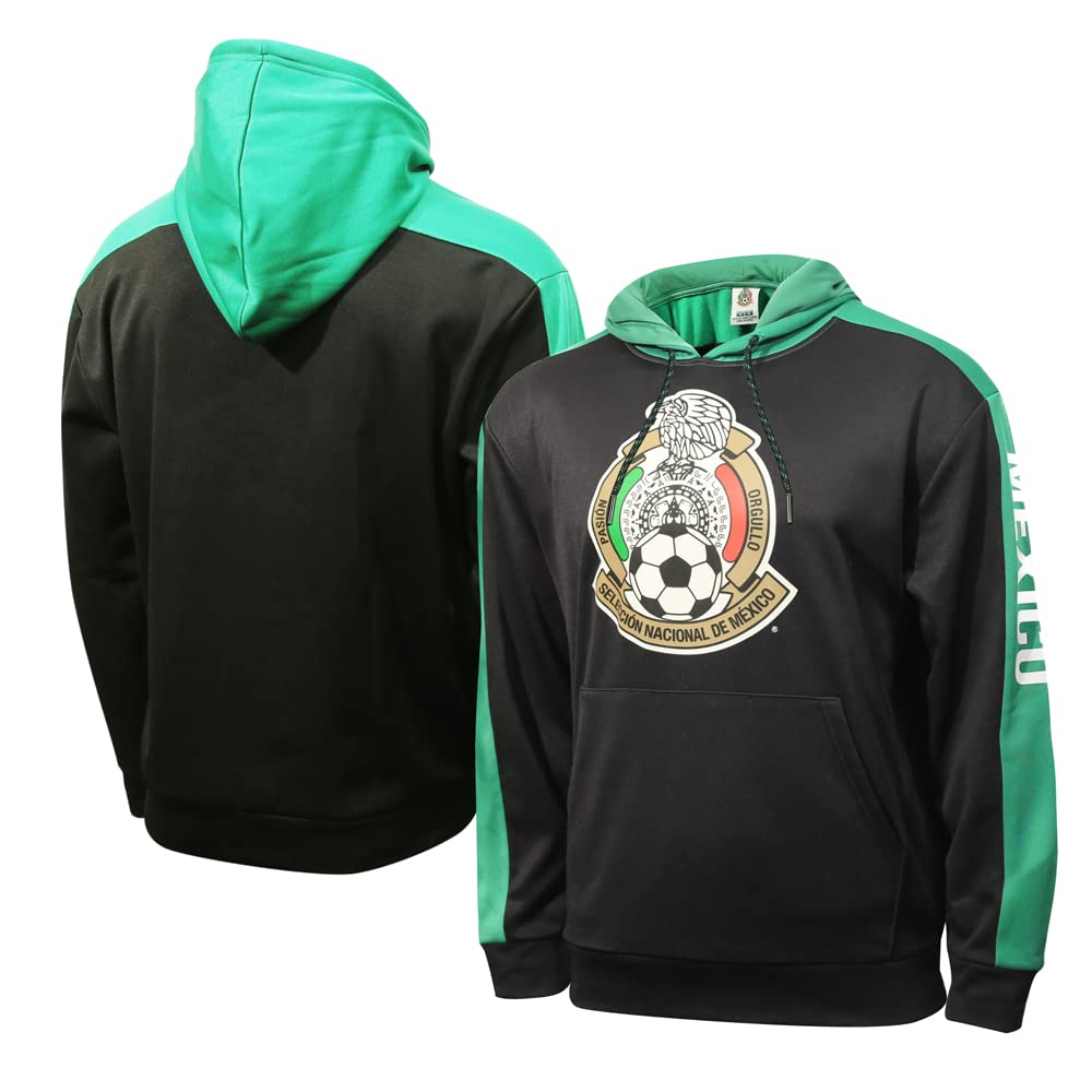 Icon Sports FMF Mexico National Football Team Side Step Pullover Hoodie Black/Green