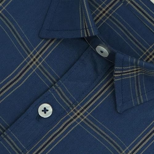 Image of GHPC 100% Cotton Checkered Half Sleeves Regular Fit Formal Shirt for Men