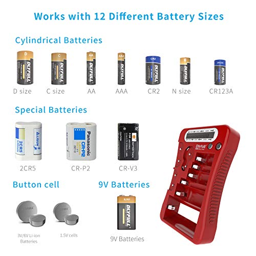 Dlyfull Battery Tester, Lcd Display Universal Battery Checker For Aa Aaa C D 9V Cr2032 Cr123A Cr2 Crv3 2Cr5 Crp2 1.5V/3V Button Cell Batteries, 1X Aaa Batteries Included #TOP1