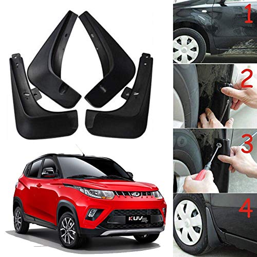 Image of Oshotto (O.E.M Fitting Cup Type) Mud Flap /Splash Guard Compatible with Mahindra KUV-100 Old 2016,2017 (T-I) (Set of 4)