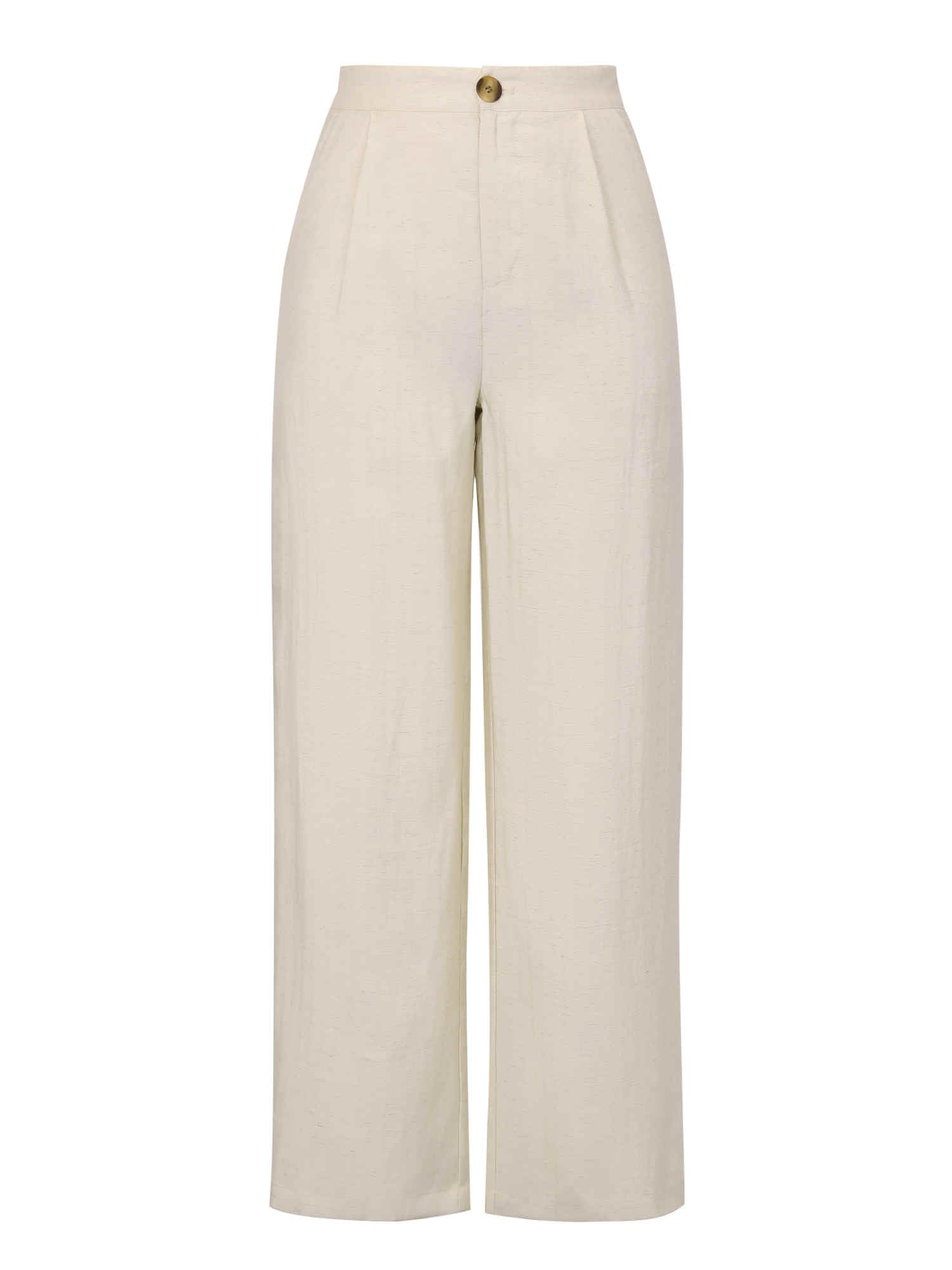 Allegra K Casual Linen Pants for Women Wide Leg High Waist Button Trousers with Pockets