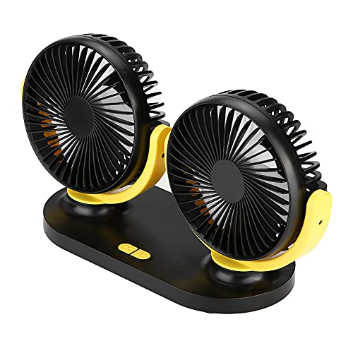 Ventilador de coche de doble cabezal de 12V con aire acondicionado portátil USB