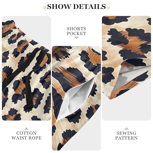 ALAZA Leopard Spot Design Pattern Men's Pajama Shorts with Pockets4